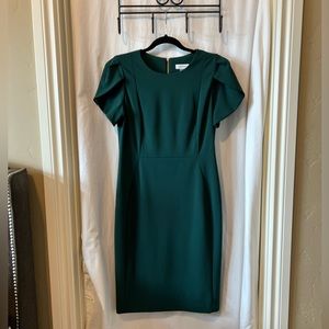 Calvin Klein, tulip sleeve dress. Forrest Green. Never worn.